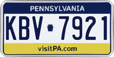 PA license plate KBV7921