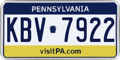 PA license plate KBV7922