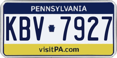 PA license plate KBV7927
