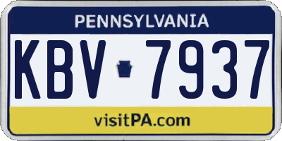 PA license plate KBV7937