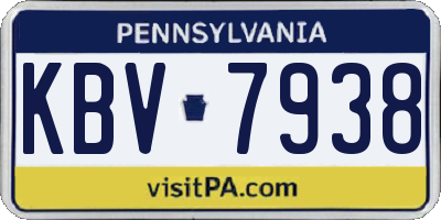 PA license plate KBV7938