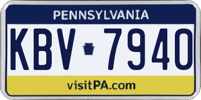 PA license plate KBV7940
