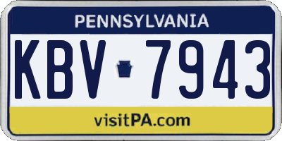PA license plate KBV7943