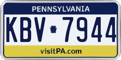 PA license plate KBV7944