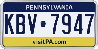 PA license plate KBV7947