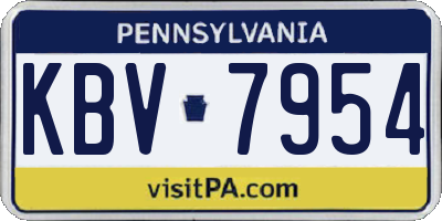 PA license plate KBV7954