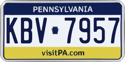 PA license plate KBV7957