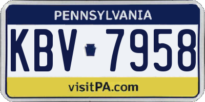 PA license plate KBV7958