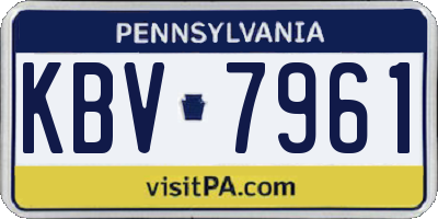 PA license plate KBV7961
