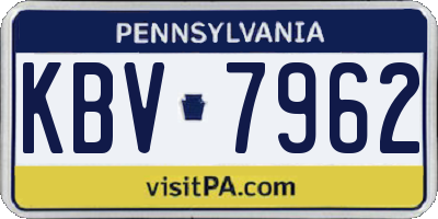 PA license plate KBV7962
