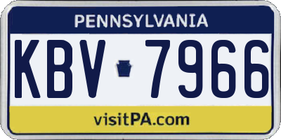 PA license plate KBV7966