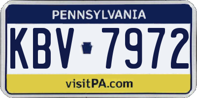 PA license plate KBV7972