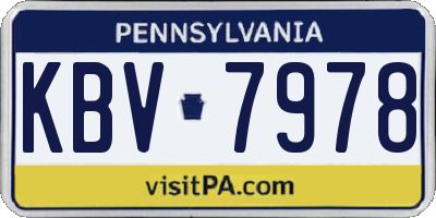 PA license plate KBV7978