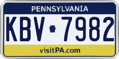 PA license plate KBV7982