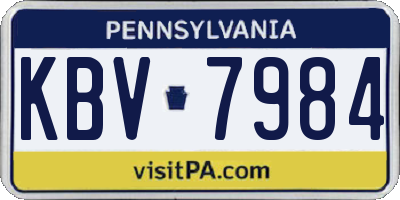 PA license plate KBV7984