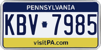 PA license plate KBV7985