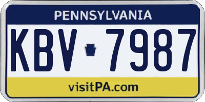 PA license plate KBV7987