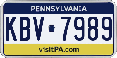 PA license plate KBV7989