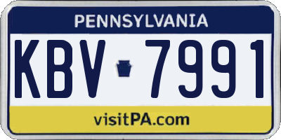 PA license plate KBV7991