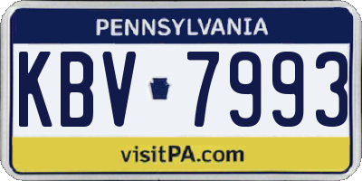 PA license plate KBV7993