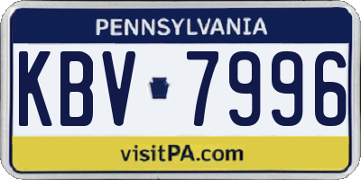 PA license plate KBV7996