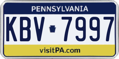 PA license plate KBV7997