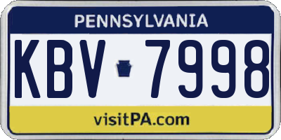 PA license plate KBV7998