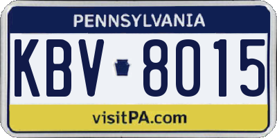 PA license plate KBV8015