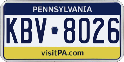 PA license plate KBV8026