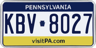 PA license plate KBV8027