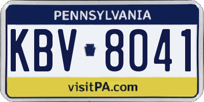 PA license plate KBV8041