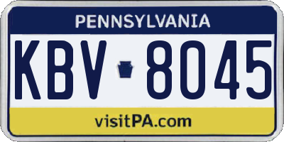 PA license plate KBV8045