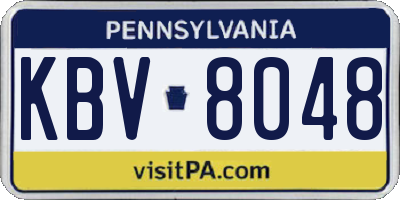 PA license plate KBV8048