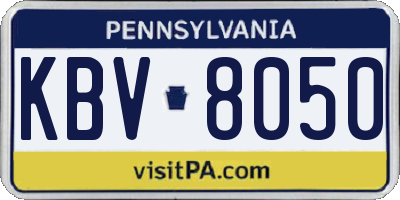 PA license plate KBV8050