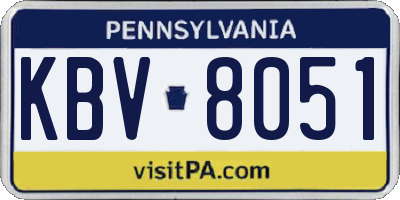 PA license plate KBV8051