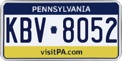 PA license plate KBV8052