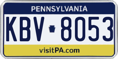 PA license plate KBV8053