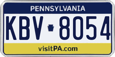 PA license plate KBV8054