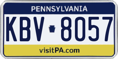 PA license plate KBV8057