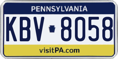 PA license plate KBV8058
