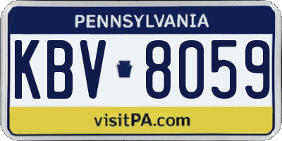 PA license plate KBV8059