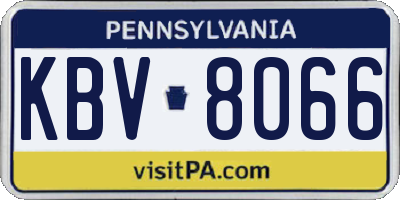 PA license plate KBV8066