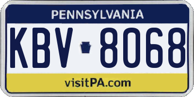 PA license plate KBV8068