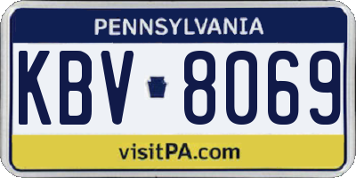 PA license plate KBV8069