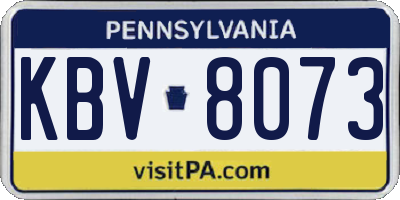 PA license plate KBV8073