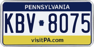 PA license plate KBV8075