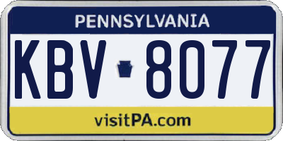 PA license plate KBV8077