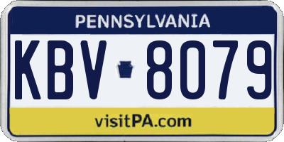 PA license plate KBV8079