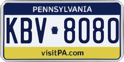 PA license plate KBV8080