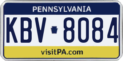 PA license plate KBV8084